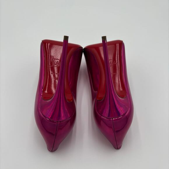 Christian Louboutin Kate 100 Pink Mirrored Leather High Heel Pumps Size EU 38 - Picture 11 of 14